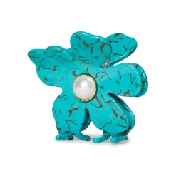 TURQUOISE LILY CLAW CLIP