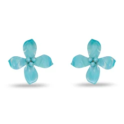 TURQUOISE OLEANDER EARRINGS