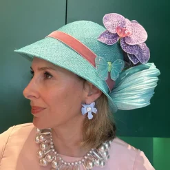 TURQUOISE ORCHID LELE SADOUGHI x KGB ONE-OF-A-KIND HAT