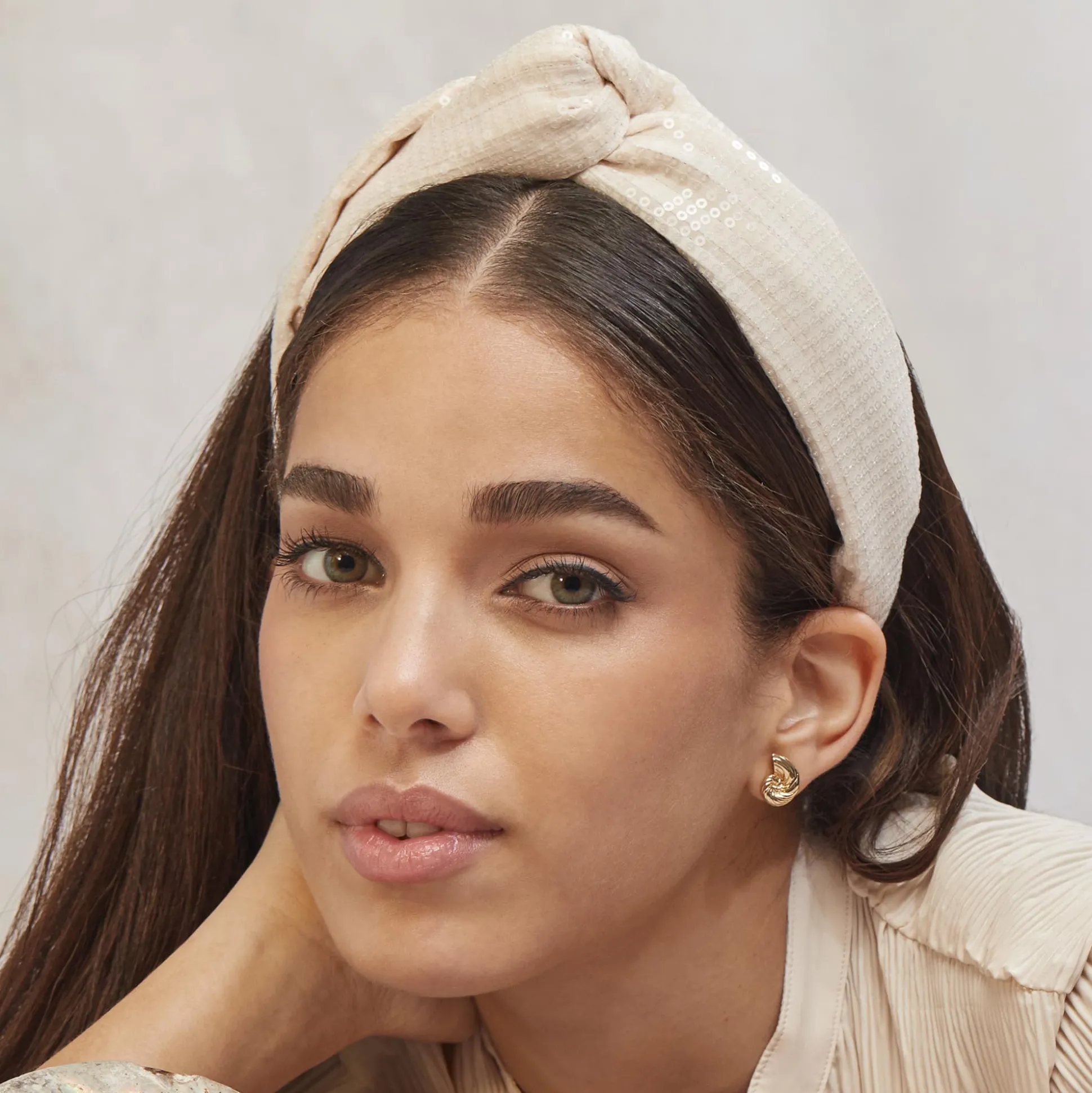 VANILLA CRÈME MARLENE SEQUIN HEADBAND
