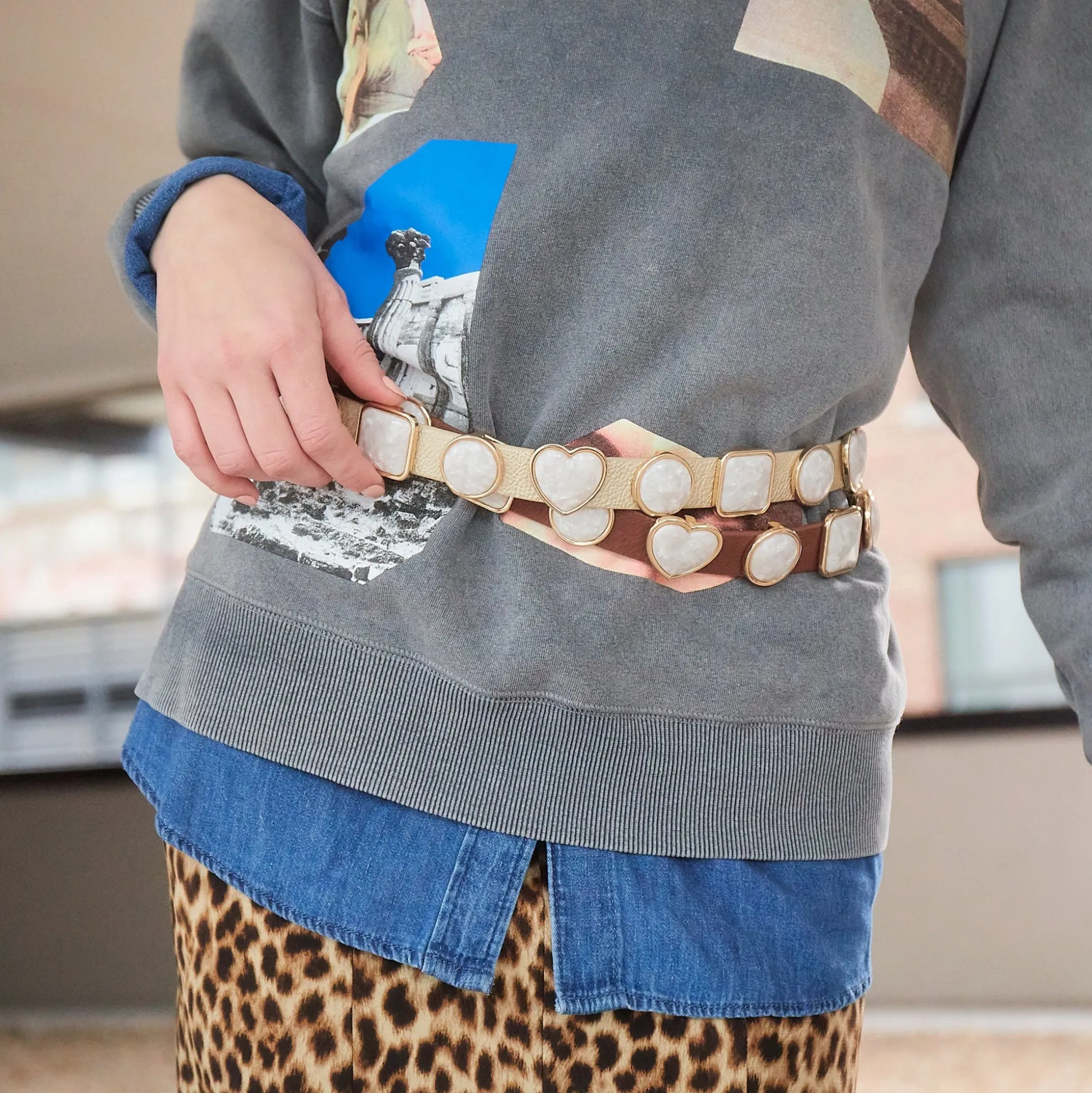 WALNUT PEARL STATION BELT